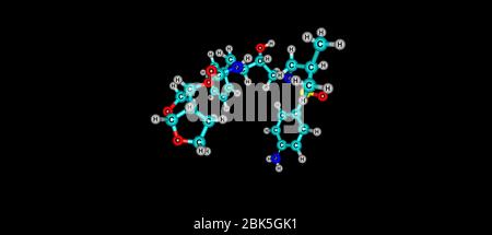 Darunavir o DRV è un farmaco antiretrovirale usato per trattare e prevenire l'HIV o l'AIDS. Si raccomanda di usare generalmente con altri antiretrovirali Foto Stock