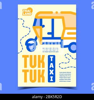 Tuck Tuk Taxi Creative Pubblicità Poster Vector Illustrazione Vettoriale