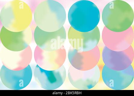 Set di punti acquerello colorati vettoriali. Colorato acquerello arte dipinto a mano cerchio Illustrazione Vettoriale