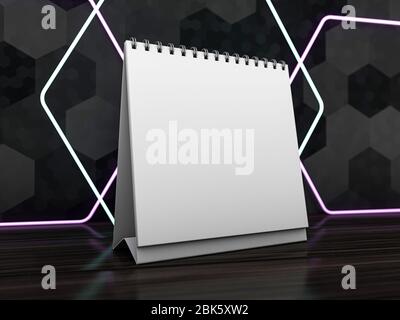 Scrivania vuota calendario. Design Mockup il concetto di lusso. Il rendering 3D Foto Stock