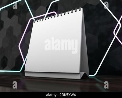 Scrivania vuota calendario. Design Mockup il concetto di lusso. Il rendering 3D Foto Stock