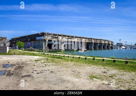 Bordeaux/Francia - 18 aprile 2018 : base sous-marine Betasom - base sottomarina. Foto Stock