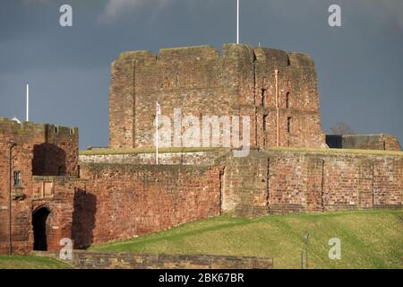 Il castello di Carlisle è un castello esterno e una casa di guardia Foto Stock