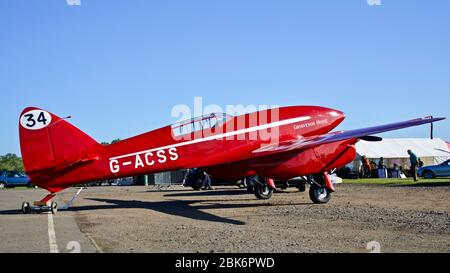 DH88 Comet Grosvenor House all'aeroporto Old Warden Foto Stock