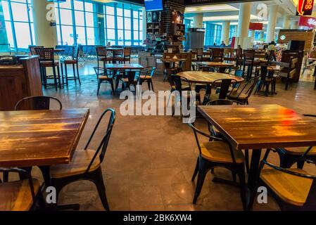 Aeroporto di Cancun deserto a causa della crisi Covid-19, Cancun, Messico Foto Stock