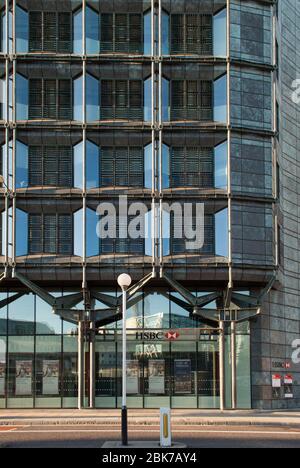 Telaio in acciaio rivestimento in rame vetro High-Tech architettura macchina Robotica dettaglio HSBC 60 Queen Victoria Street, Londra EC4N by Foggo Associates Foto Stock