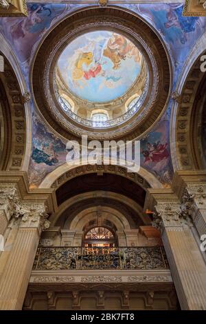 Il soffitto a cupola dipinto nella Grand Hall a Castle Howard, Yorkshire, Inghilterra Foto Stock