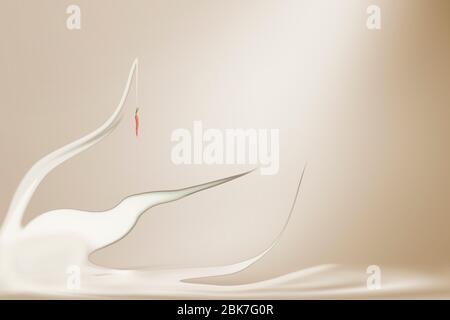 forme organiche in camera bianca futuristica Foto Stock