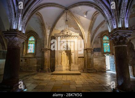 Il Cenacolo, Sala dell'ultima cena, della Tomba di re Davide a Gerusalemme, Israele Foto Stock