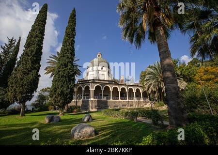 Chiesa del Monte delle Beatitudini, Capernaum, Israele Foto Stock