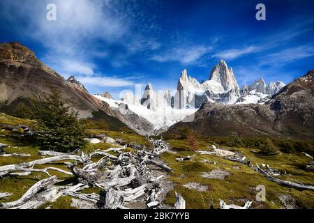 Monte Fitz Roy a Patagonia (Argentina) Foto Stock