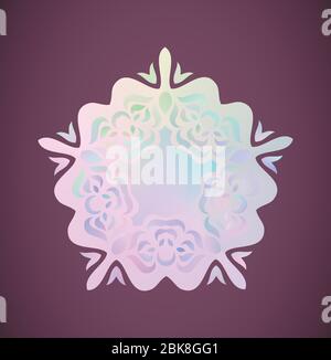 Effetto mandala color pastello. Vettore mano disegnato arcobaleno doodle mandala. Mandala arcobaleno pastello con motivi floreali. Illustrazione Vettoriale