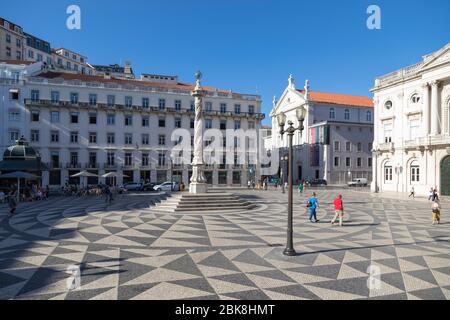 Praça do Municipio, Lisbona, Portogallo Foto Stock