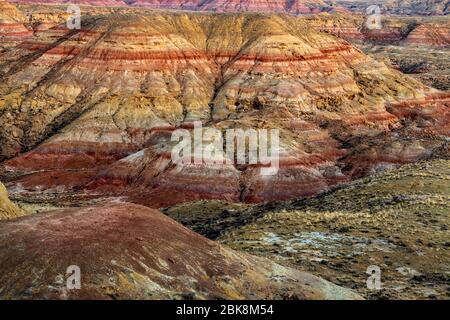 Colorato badlands al tramonto nella Bighorn Bacino del Wyoming Foto Stock