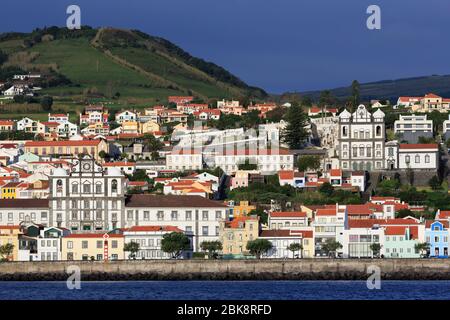 Porto di Horta, isola di Faial, Azzorre, Portogallo, Europa Foto Stock