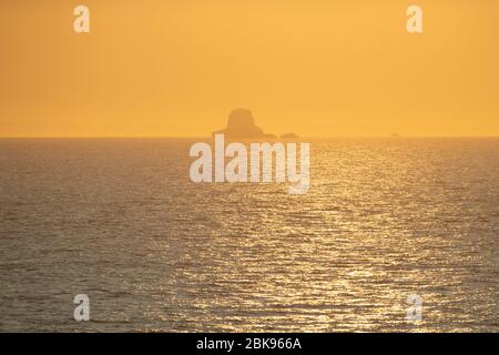 Iceberg in luce dorata sera, Groenlandia Foto Stock