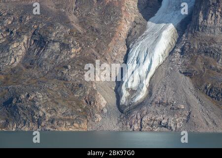 Ghiacciaio morente, Baffin Island, Canada Foto Stock