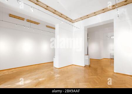 stanza vuota in galleria, negozio o showroom con legno Foto Stock