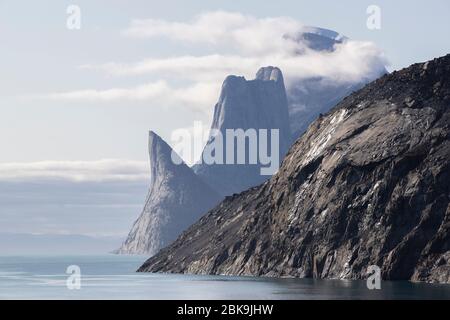 Paesaggio suggestivo, Sam Ford Fjord, Baffin Island, Canada Foto Stock