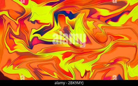 Sfondo astratto di linee colorate e vivaci vortici. Foto Stock