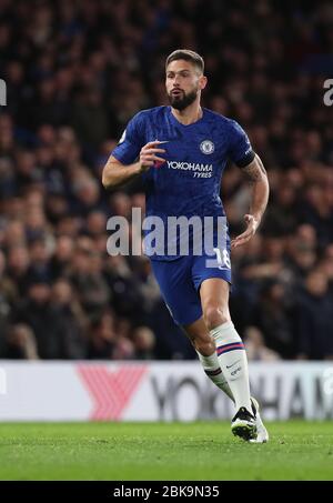 Olivier Giroud di Chelsea durante la partita della Premier League tra Chelsea e West Ham United a Stamford Bridge a Londra. 30 novembre 2019 Foto Stock