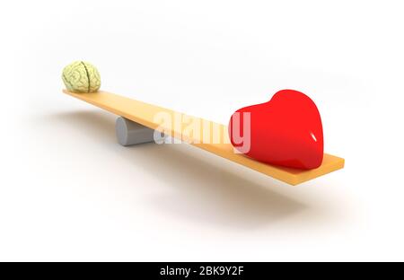 equilibrio tra cuore e mente Foto Stock