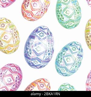 Modello senza cuciture con uova di Pasqua. Sfondo con uova di Pasqua. Illustrazione Vettoriale