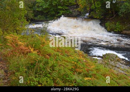 Waterfall River Leven, Kinlochmore, Scozia Foto Stock