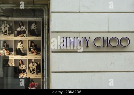 Vienna, Austria. Jimmy Choo Shop a Tuchlauben a Vienna Foto Stock