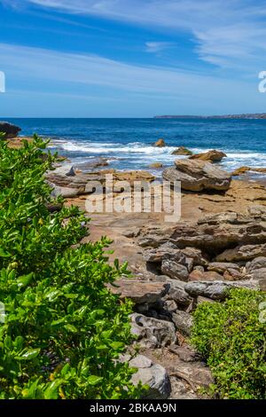 Vista di Bondi Beach, Sydney, nuovo Galles del Sud, nuovo Galles del Sud, Australia Foto Stock