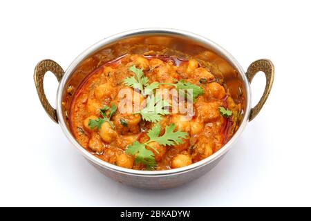 Chana masala o curry di ceci o chole Punjabi Foto Stock