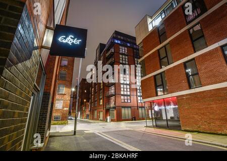 Una vista serale del ristorante Erst, Ancoats, Manchester. Foto Stock