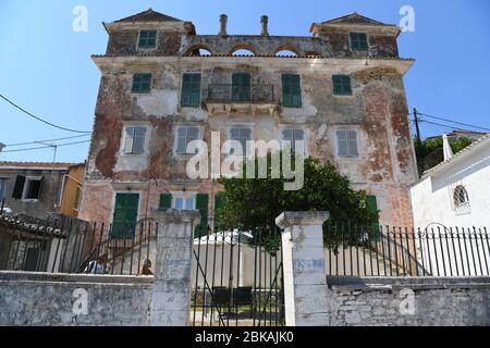 La Vecchia Casa. È stata la residenza del governatore britannico, Gaios, Paxos, Grecia Foto Stock