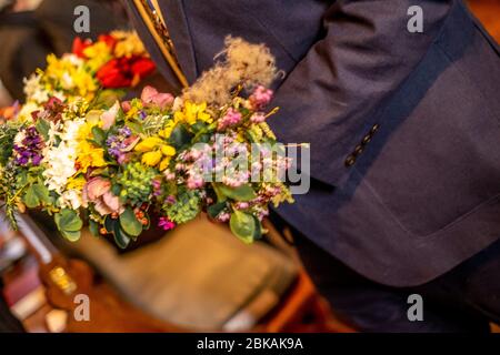 Funerale in una chiesa rurale nel sud del Regno Unito febbraio 2020 Foto Stock