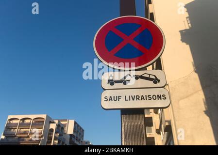 Cartello di autotrasporto Foto Stock