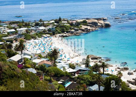 La bellissima Clifton Beach (vicino a Camps Bay) a Città del Capo, Sud Africa Foto Stock