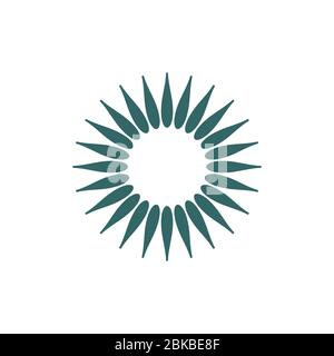 Modello di logo del segno ornamentale del fiore della stella disegno dell'illustrazione. Vettore EPS 10. Foto Stock