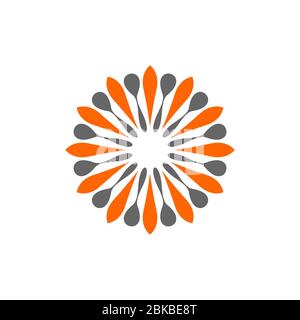 Modello di logo del segno ornamentale del fiore della stella disegno dell'illustrazione. Vettore EPS 10. Foto Stock