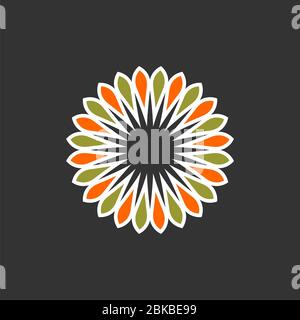 Modello di logo del segno ornamentale del fiore della stella disegno dell'illustrazione. Vettore EPS 10. Foto Stock