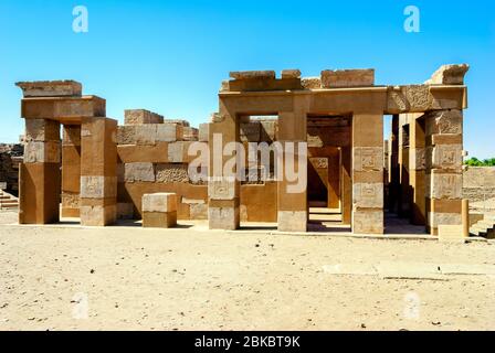 Il tempio di Khnum nell'Isola di Elefantina - Aswan, Alto Egitto Foto Stock