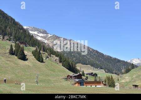 Osttirol, Villgraten, Innervillgraten, Villgratental, Lienz, Pustertal, Lahnberg, Hochberg, Bauernhof, Bergbauernhof, Landwirtschaft, Alm, Wiese, Hang Foto Stock