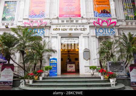 Lotus Water Puppet Theatre, quartiere Hoan Kiem, Hanoi, Vietnam Foto Stock