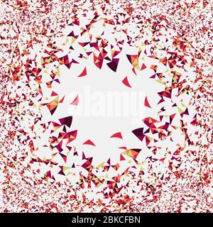 Triangoli rosa, viola, magenta e arancione, forme e forme diverse su sfondo bianco Foto Stock