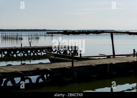 Il lago al Parco Nazionale di Albufera, Valencia, Spagna Foto Stock