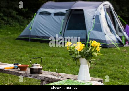 Camping a Wowo's, un campeggio familiare in Sussex Foto Stock