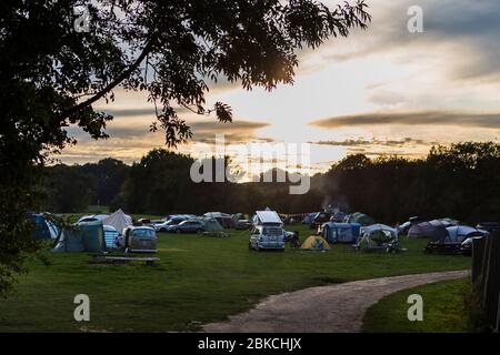 Camping a Wowo's, un campeggio familiare in Sussex Foto Stock