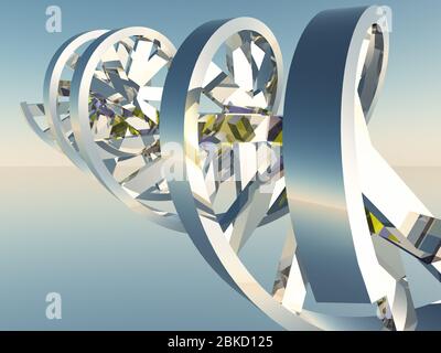 Modello di catena del DNA. Rendering 3D Foto Stock