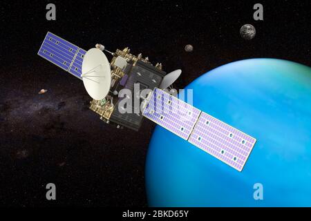Sonda spaziale orbitante Urano, rendering 3D Foto Stock