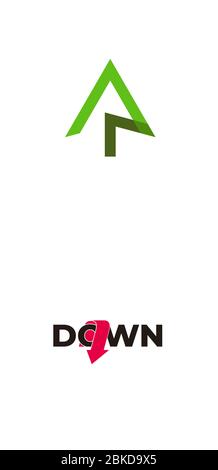 semplice freccia geometrica pino verde albero simbolo vettore Illustrazione Vettoriale