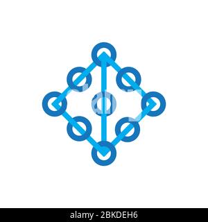vettore del logo del simbolo di collegamento dell'anello della catena Illustrazione Vettoriale